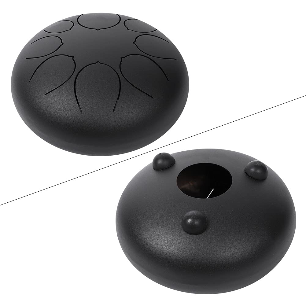 Bediffer MBAT Tamburo con Lingua in Acciaio da 10" Suono Bellissimo G/A/C/D/E/G/A/B per Yoga e Meditazione Borsa Inclusa (Nera)