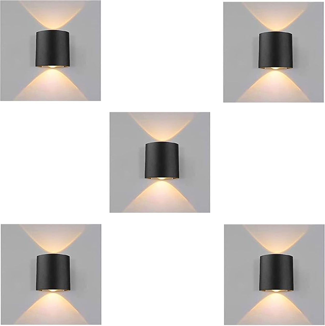 updown Light 1+1 Warm White Water Proof Post Light Outdoor Lamp (Black) Pack of-5-image-11