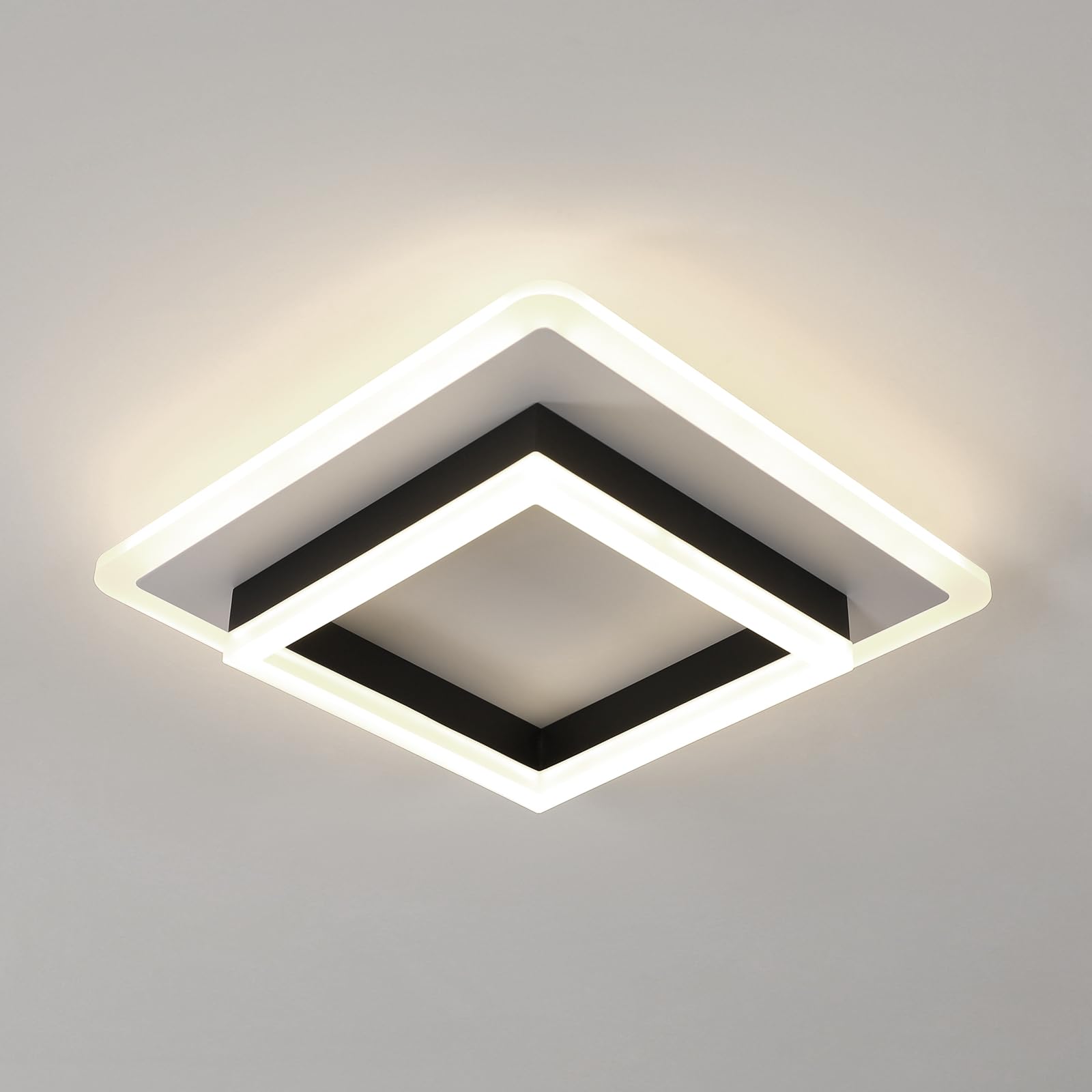 DELIPOP Plafonnier LED, 30W Lampe de Plafond Carré en Acrylique, Luminaire Plafonnier LED Moderne pour Chambre à Coucher, Salon, Couloir, Salle D'étude, 4500K Lumière Neutre