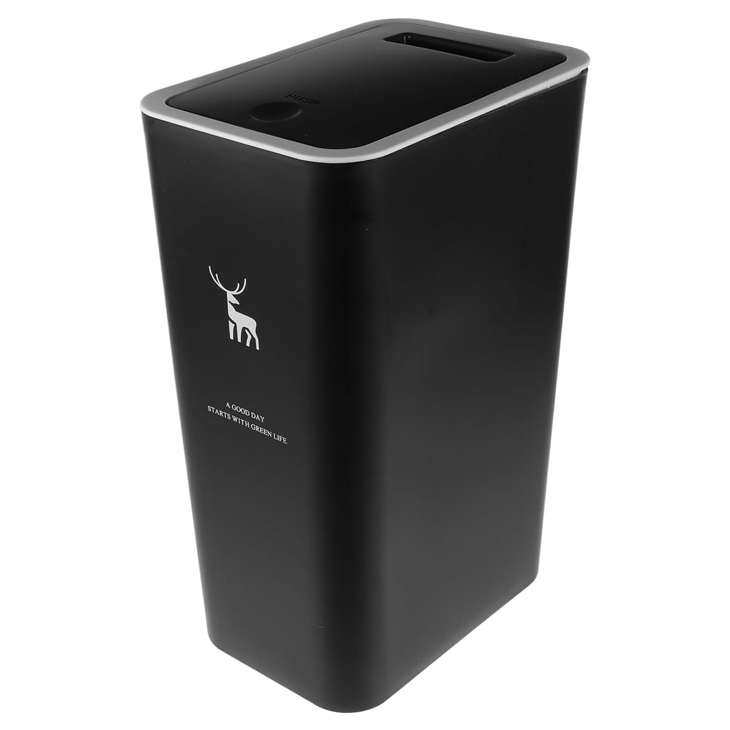 Alipis Bote de basura delgado de plástico de 10 litros con tapa superior de prensa, cesta de basura moderna, contenedor de basura para el hogar,