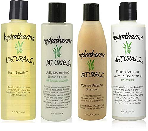 Hydratherma Naturals Moisturizing Hair Care Bundle Set (SHAMPOO&CONDITIONER&LOTION&OIL)