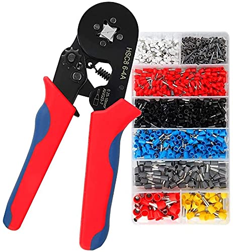 Pince à Sertir , Outil de Sertissage Kit avec 1200PCS Cosses de Câble [0.25-10mm²], Pinces Professionnelles Outil à Sertir Cover