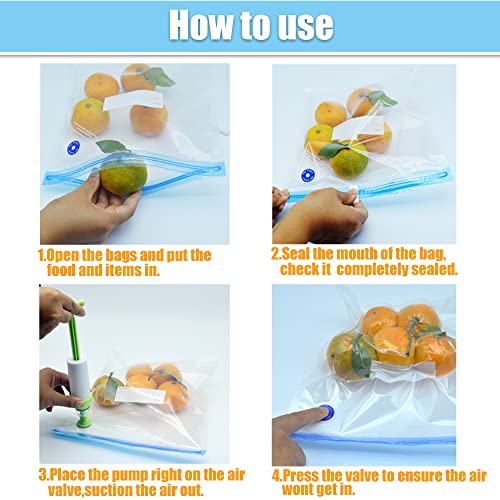 Sous Vide Bags 20pack Kit,Daarcin 3 Sizes Sous Vide Bag Kit with Pump-15 BPA Free Reusable Vacuum Sealer Bags-1 Hand Pump-2 Zipper Clips-2 Clamps for Food Storage and Sous Vide Cooking by daarcin - Image 9