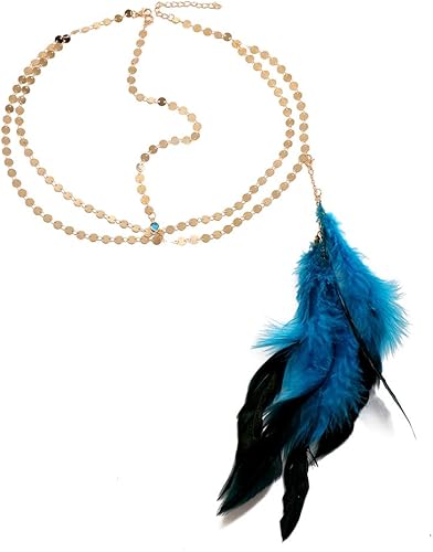 Diadema bohemia con cabeza de moneda, diadema de plumas, diadema de plumas para festival, danza del vientre, accesorios para el cabello para fiesta,