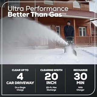 Greenworks 80V (75+ Compatible Tools) 20” Brushless Cordless Snow Blower, 2.0Ah Battery and Charger Included