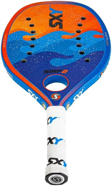 Blue Sirf 2 Sexy Brand Beach Tennis Paddle - High-Performance G-Carbon, Mid Soft EVA Core, Lightweight Racket, Optimal Power & Control, Beginner to Advanced Players