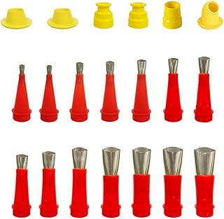 Caulking Nozzle, 14 PCS Stainless Steel Caulk Nozzle Applicators with 6 Connection Bases