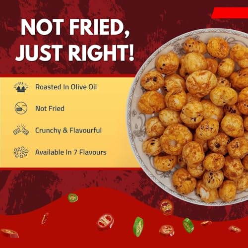 Image of SNAAQZ Roasted Makhana Combo - Cheese & Herbs + Chilly Garlic | Roasted Not Fried | High Protein Vegan Snack | Gluten-Free Foxnuts | Healthy Tiffin Snack | Spicy Cheesy Makhana | Air-Popped Munchies