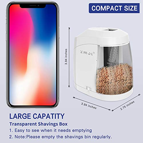 Zmol Electric Pencil Sharpeners Battery Operated, Small Pencil Sharpener For Colored Pencils,Electric Pencil Sharpener For Kids，Auto Stop For No.2/Colored Pencils(6-8Mm),School/Classroom/Office/Home #TOP6