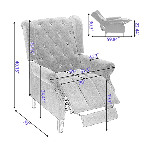Sillón Ajustable Piel Gris Claro miniatura 2