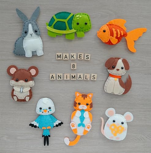 Craftorama Sewing Kit for Kids, Fun and Educational Pets Craft Set for Boys and Girls Age 7-12, Sew Your Own Felt Animals Craft Kit for Beginners, 165 Piece Set - Image 8