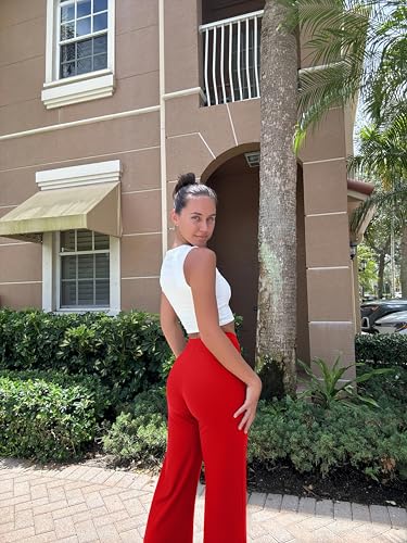 Image of OQQ Women Wide Leg Pants High Waist Casual Pants Fall Clothes Outfits
