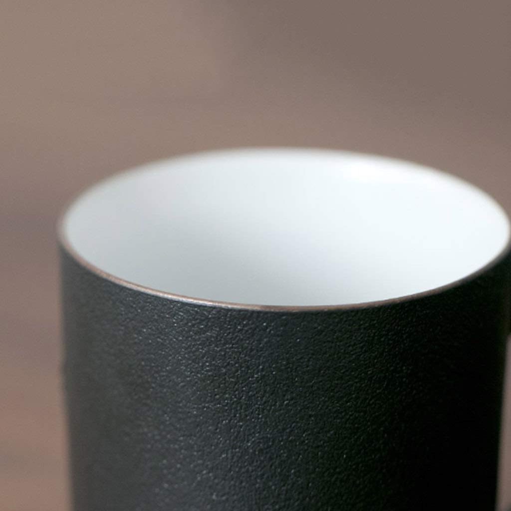 Kaffee-Becher Keramikbecher Große Kapazität Schwarzer Keramik Kapazität Becher Tragbare Kaffeetasse mit Deckel Teetasse Gesundheit (Color : 330ml)