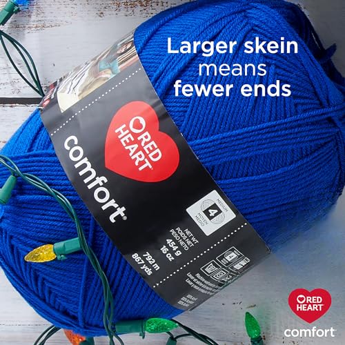 Image of Red Heart Comfort Burnt Orange Yarn - 1 Pack of 16oz /454g - Acrylic - 4 Medium (Worsted) - 867 Yards - Knitting /Crochet