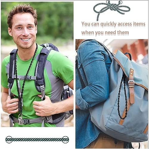 4 peças, colar de corda de paracorda, resistente, trançado, 550, chaveiro para homens e mulheres, so