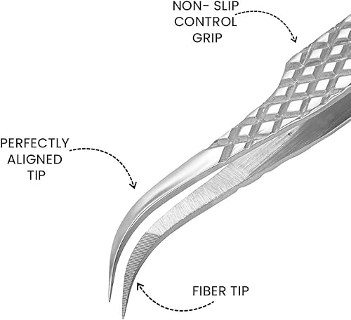 Miniatura 3 de GMI - Pinzas de pestañas - Paquete de 3 pinzas de pestañas de punta firme, pinzas de extensión de pestañas de acero inoxidable
