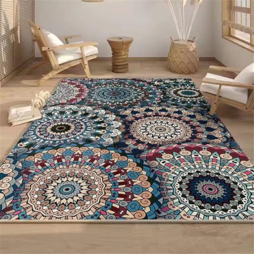 Tapis de chambre bébé fille bleu floral rétro de qualité supérieure