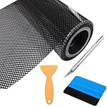 30cm x 200cm,Black&Clear Perforated Shape Printed Vinyl Car Sticker Film For Car Windows,Living Room Windows Glass Film,etc.,with Carving Knife and 2 Scrapers