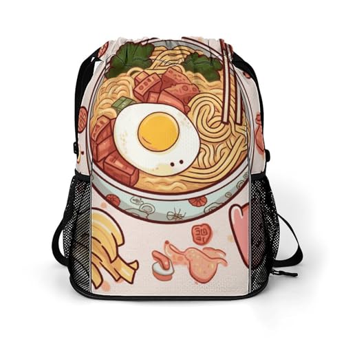 Sac à dos léger Ramen à cordon grand format 45,5 x 41,5 cm mixte