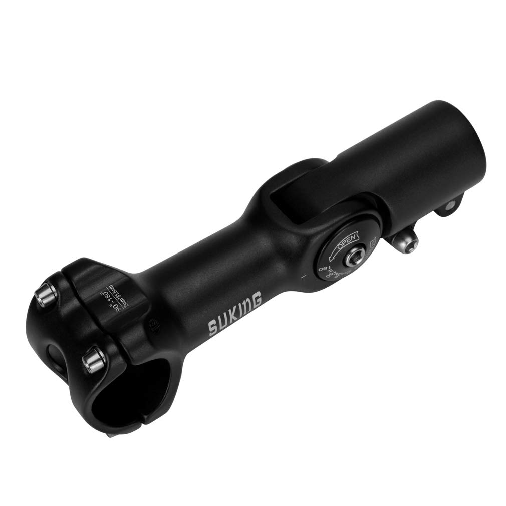 CYSKY Potence de guidon de vélo de montagne réglable de 0 à 90 degrés de 93 mm pour VTT, vélo de route, BMX, vélo de ville