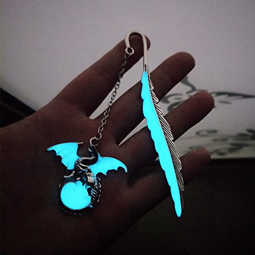 Luminous Bookmark, Retro Glow In The Dark Reading Bookmarks For Women Men Lovers,Book Markers With Pendant Holiday Gifts #TOP5