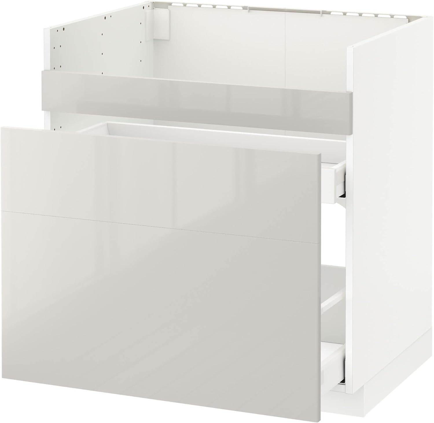 METOD Base cb f HAVSEN snk/3 frnts/2 drws, white/Ringhult light grey, 80x60 cm