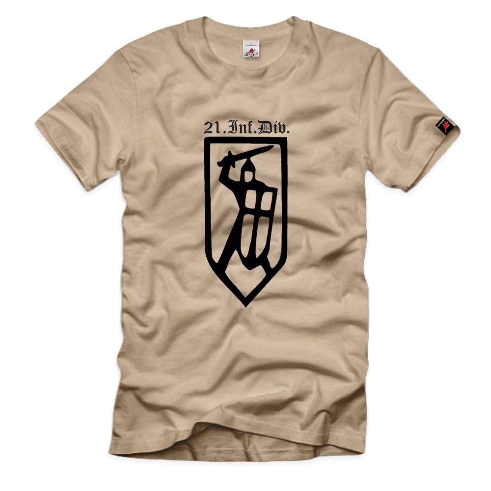 21 Infdiv t-shirt infanterie division WH insigne emblème Bundeswehr vêtement beige XL #3050 - 4
