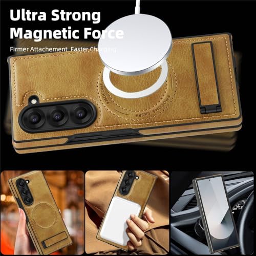 Coque Samsung Z Fold 4 cuir bleu anti-choc rabat magnétique