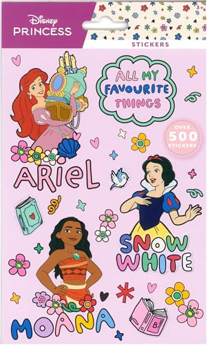 Quickdraw Disney Princess Lot de 500 autocollants à l'intérieur pour filles Raiponce Blanche-Neige Ariel Cendrillon