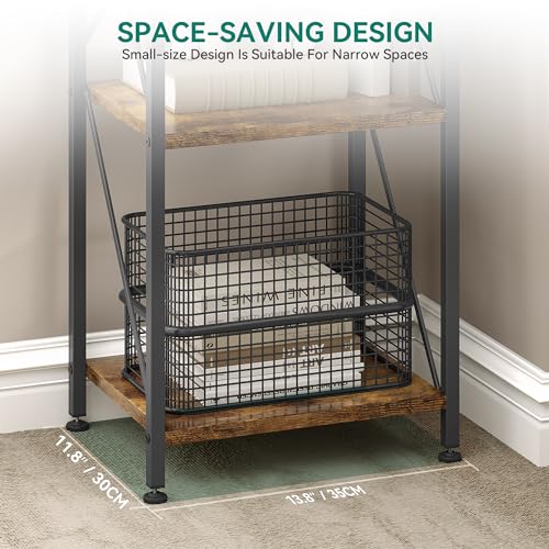 YITAHOME Scaffale a 5 Ripiani, Libreria Industriale Scaffale Autoportante Scaffale in Legno e Scaffale con Struttura in Metallo per Soggiorno Home Office Cucina Camera da Letto, Marrone Rustico - Immagine 1