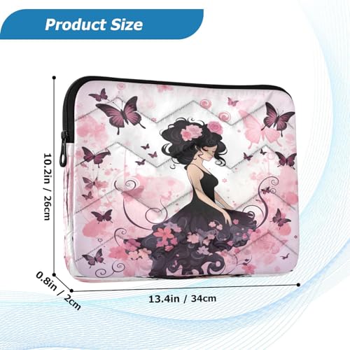 Funda para portátil 13-14 pulgadas Butterfly Pink Lady resistente miniatura 3