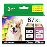 67XL Ink Cartridges Black/Color Combo Pack Replacement for HP Ink 67 67XL HP Printer Ink for DeskJet 2755e 2855e 2700 2800e 4100 4255e 4155e 2700e 2734e Envy 6055e 6000 6455e 6400 Printer Ink HP 67