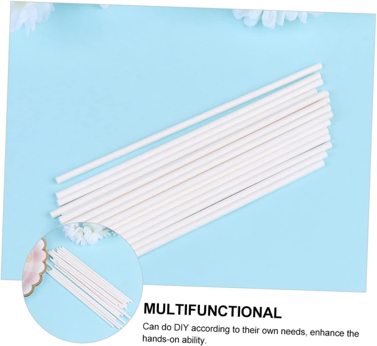 SHOWERORO 300pcs Lollipop Sticks for Stick Candy Paper Lollipop Bars Smooth Design