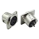 HAKUHO 6Pcs XLR 3-Pin Female Jack Socket Audio Speaker Panel Mount Connector Adapter for Microphone gallery image