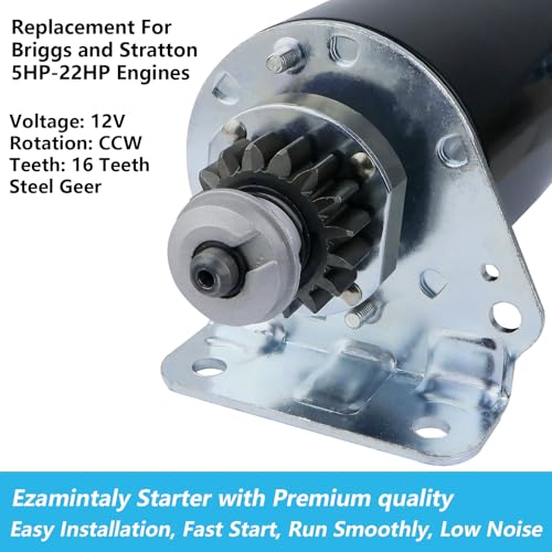 Ezamintaly Starter Steel Gear & Relay for John Deere L120 LA120 LA130 LA135 LA140 LA145 LA150 LA155 LA165 LA175 Z225 L118 LG497595 MIU13772 AM37352 AM39137 AM122337