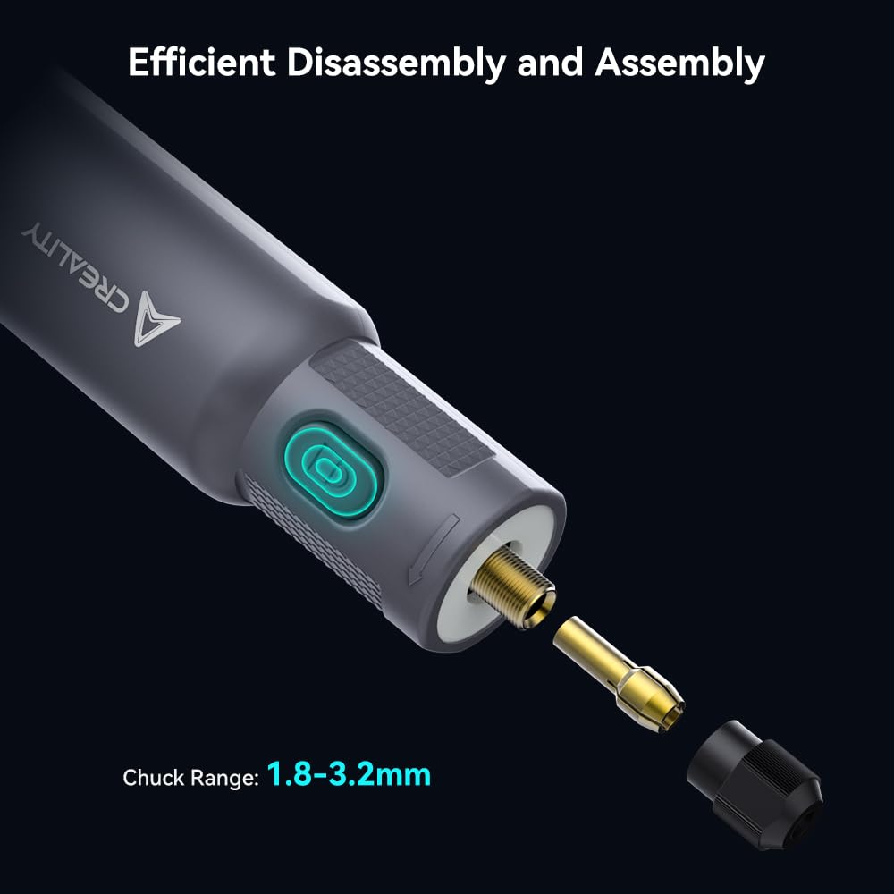 Creality Kit d'outils rotatifs sans fil avec 24 accessoires, multifonction, 6 vitesses variables, longue durée de vie de la batterie et sans fil portable 3,7 V pour modèles d'impression D, meulage