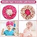 4 Pack Kids Satin Bonnet,Adjustable Sleeping Cap,Reversible Double Layer Sleep Caps,Hair Bonnet Soft Silk Satin Cap Night Hats for Natural Hair Teens Toddler Baby (Pink, Purple, Black, Rose red)