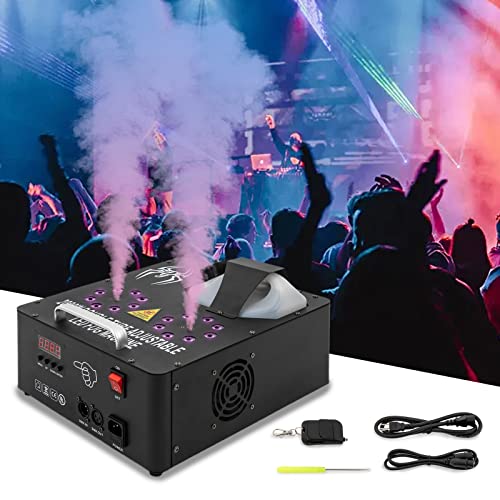 Máquina de humo de 2000 W con 16 luces LED RGB, control DMX y mando a distancia, efecto de iluminación para escenarios, bodas, fiestas y bares miniatura 4