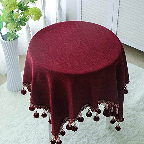 Tischdecken, rechteckig, rund, Baumwolle, Leinen, Quaste, Tischdecke, für Hochzeiten, Partys, staubdicht, moderner Stil, grün, rund, 100 cm/39 Zoll Tischdecken, rechteckig, rund, Baumwolle, Leinen, Quaste, Tischdecke, für Hochzeiten, Partys, staubdicht, moderner Stil, grün, rund, 100 cm/39 Zoll