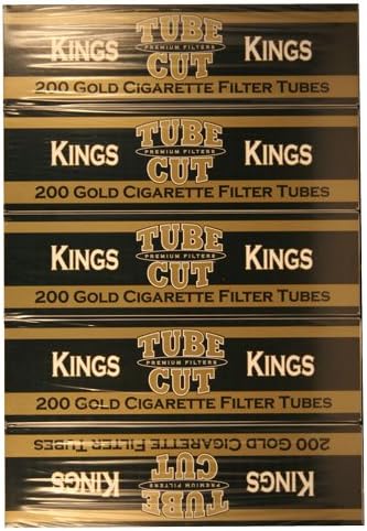 Gambler Tubos de cigarrillos Gold King con corte tubo, 200 unidades (paquete de 5)