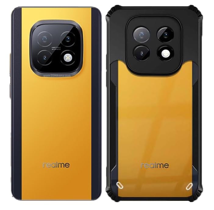 Image of Transparent Hard Back Cover case for Realme Narzo 70 Turbo - Transparent Grip Case /Shockproof Corners with Camera Protection