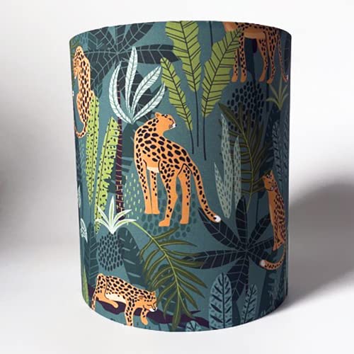 Leopard Jungle Tropical Leaf Fabric Ceiling Light Shade or Table Lampshade in 2 Sizes (Medium Table 18cmD x 21cmH)