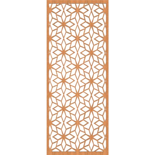 Image of 13 3 /8 inchW x 34 3 /8 inchH x 3 /8 inchT Lake Decorative Fretwork Wood Wall Panels, Cherry