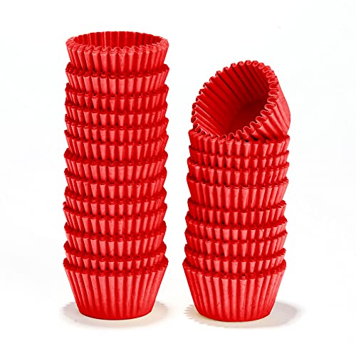 Nuomi Mini Cupcake Liners 1 Inch Paper Baking Cups Muffin-Liners 1000 Pieces Dessert Wrappers For Christmas Festival, Wine Red #TOP16