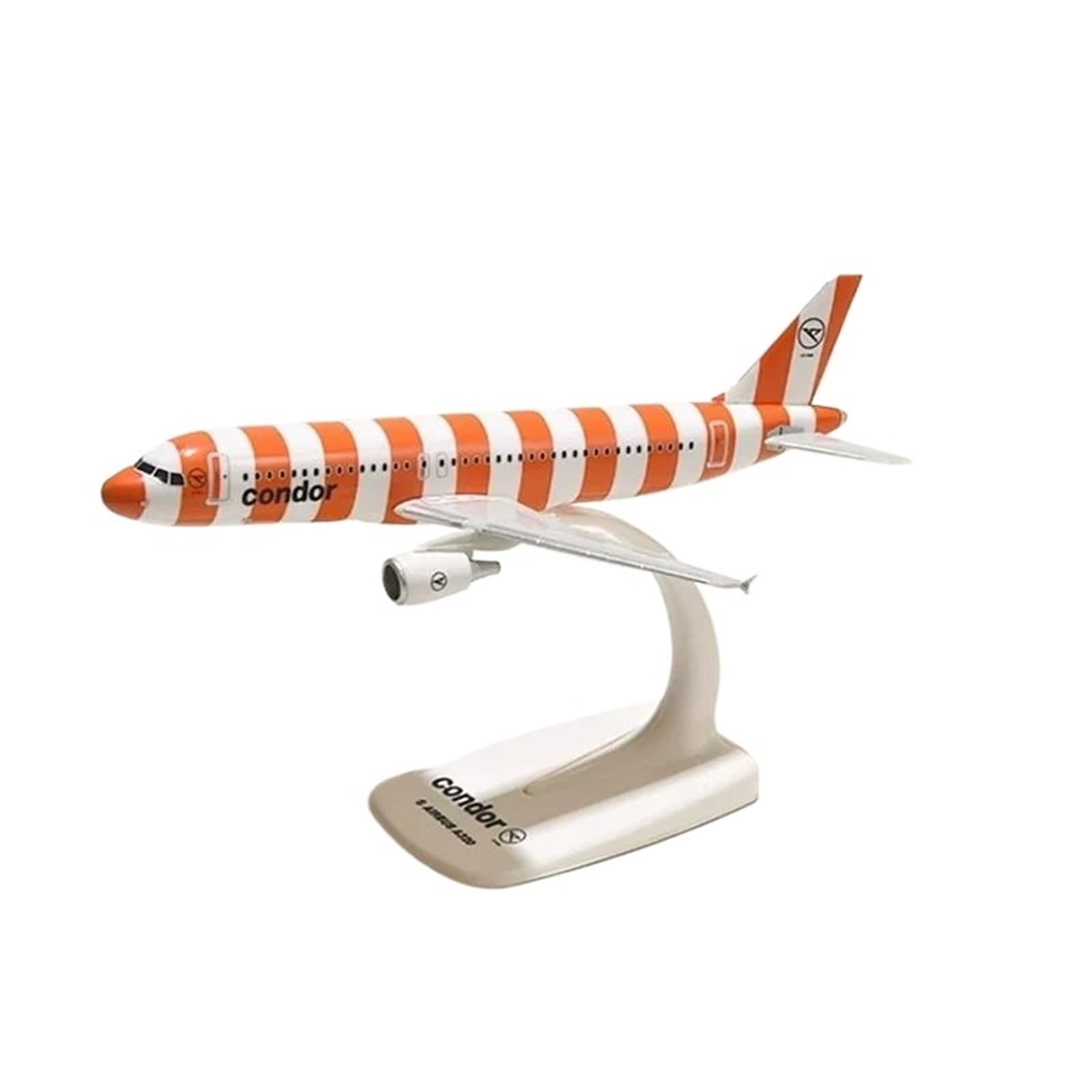 Flying Airplane Model 1:200 Scale A320 Condor ABS Airplane Model Toys Aircraft Plane Toy Assembly for Collection Aviation Airbus(Orange)