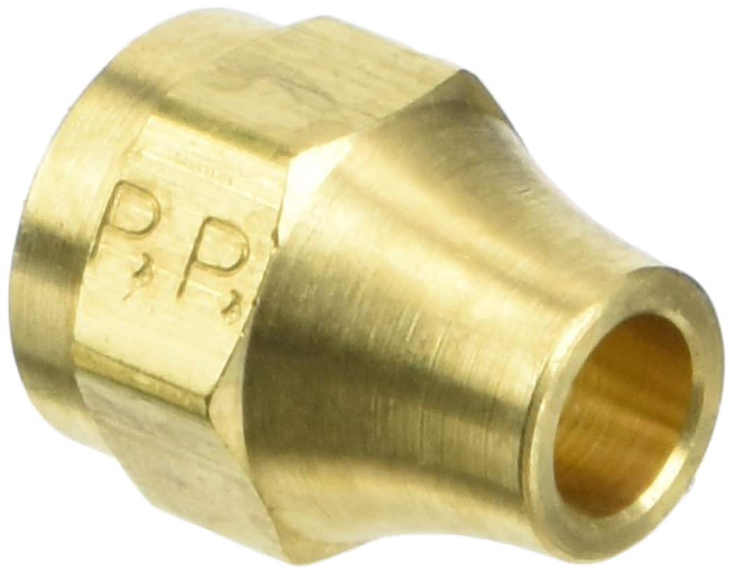 Parker Hannifin 41FS-4-pk20 Flare Fitting, Short Nut, 1/4" Tube Size, Brass (Pack of 20)