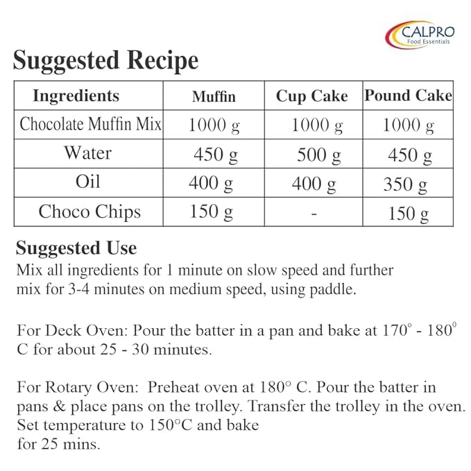 Image of Egg-Free Chocolate Muffin Mix - 1KG | Richness In Mouth, Soft And Favourite, Buttery Flavour ! High Protein ! Melt-In-Mouth -100% Vegetarian ! Muffin Mix 1KG