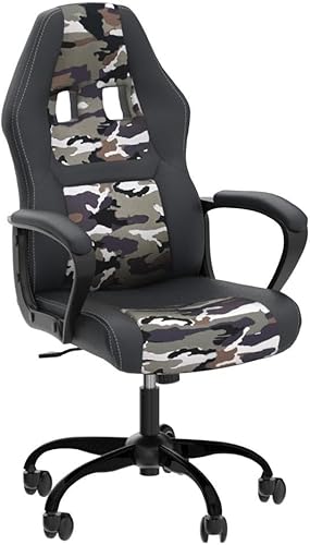 Miniatura 4 de Silla ergonómica para juegos de PC, silla de computadora con respaldo alto, silla de juegos de carreras con soporte lumbar, reposabrazos ajustable,