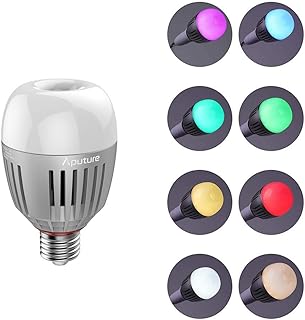 Aputure B7C 7W 撮影電球 LED撮影ライト RGBライトRGBWW TLCI 96+ CRI 95+ 9つ照明効果 2000K-10000K色温度 Sidus Linkアプリ制御可能 ビデオ録画、YouTube、Vlog Tikt...