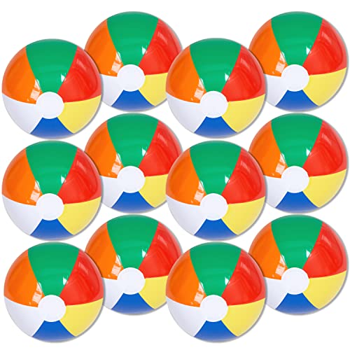 Rainbow Beach Balls(12 Pack), 12'' Inflatable Swimming Pool Toys for Summer Water Games Kids Birthday Party Supplies Combo Set Include Inflatable Beach Balls Rainbow Beach Balls(12 Pack), 12'' Inflatable Swimming Pool Toys for Summer Water Games Kids Birthday Party Supplies Combo Set Include Inflatable Beach Balls